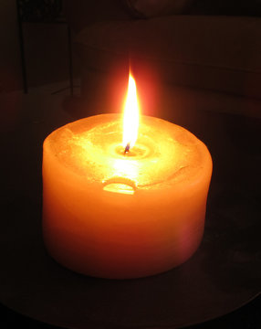 Candle burning flame bright light wax decoration