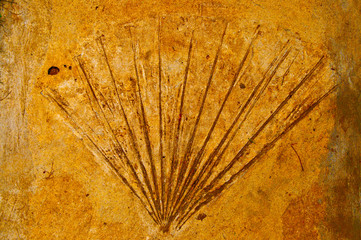 The Leaf imprint in concrete
