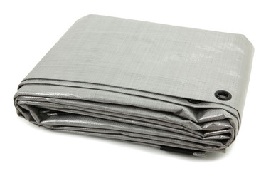 Folded Gray Tarp - obrazy, fototapety, plakaty