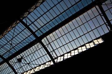 trainstation in Wiesbaden, glass of roof in harmony
