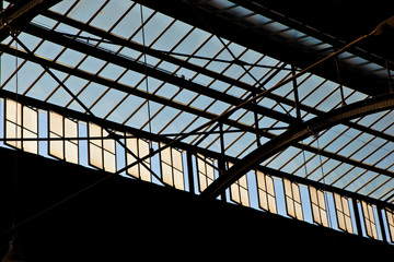 trainstation in Wiesbaden, glass of roof in harmony
