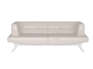 Modern brown sofa, isolated