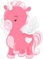 Fototapete Pony Süßes rosa Einhorn