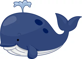 Afwasbaar Fotobehang Walvis Schattige walvis