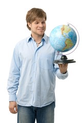 Fototapeta premium Young man thinking on next holiday