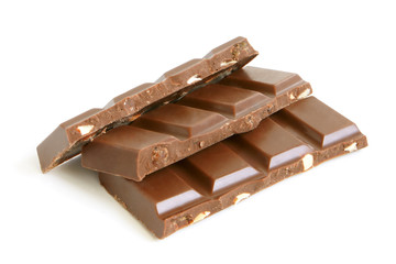 Chocolate pieces with nuts
