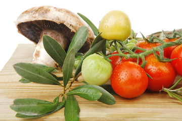 prepared raw vegetables on cutting board