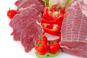 meat chop with slices