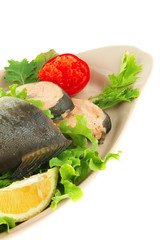 red salmon and salad