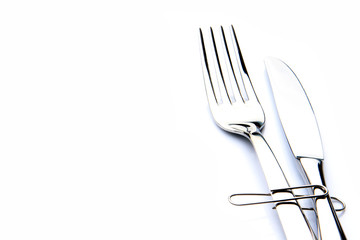 posate in acciaio con fermaglio