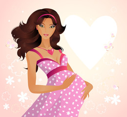 beautiful fashion pregnant model