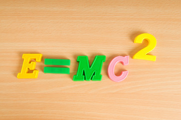 Famous einstein formula made of plastic numbers