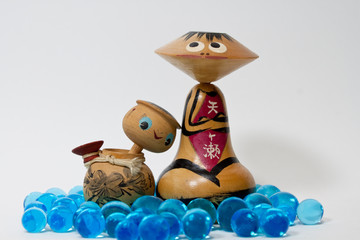 夫婦河童のこけし民芸人形