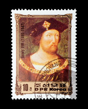North Korean stamp featuring British monarch Henry VIII