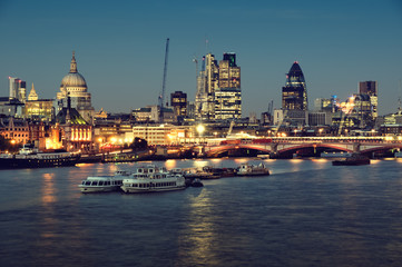 Fototapeta na wymiar City of London one at night.