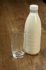 milk bottle and glass