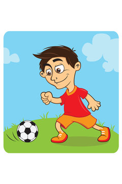 menino a jogar futebol