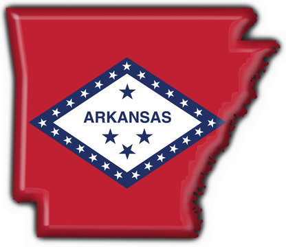 Arkansas (USA State) button flag map shape