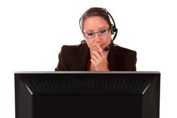 Help desk woman computer