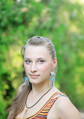 Naklejka premium cute blonde face