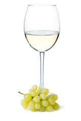 White wine and grapes