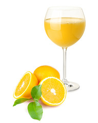 Orange juice and oranges
