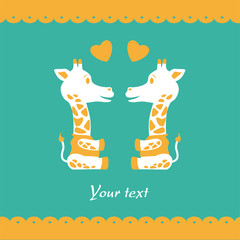 faire-part naissance, girafe