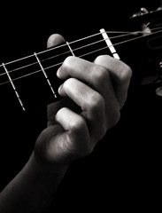 Dominant seventh chord (D7) on classical guitar