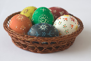 Basket full of Easter eggs