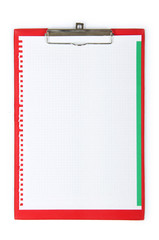 Writing board isolated on the white background