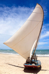 Sail Boat On A Brazilian Beach