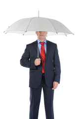 Image of a businessman with umbrella