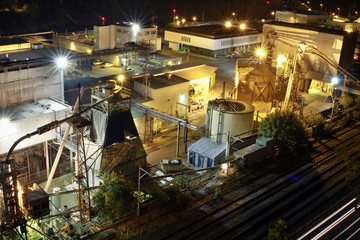 Lumber Paper Mill at Night 2