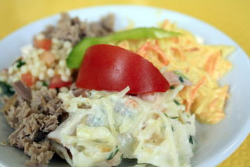 salade de thon et légumes
