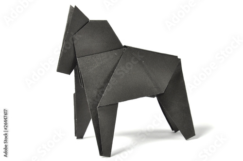 Origami Horse Over White Stock Photo And Royalty Free