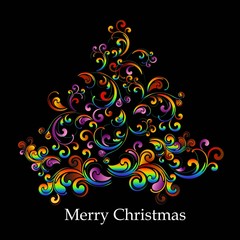 Greeting card vectorized - Merry Christmas