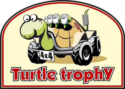Funny label for off-road trophy (vector)