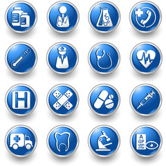 medicine blue Buttons