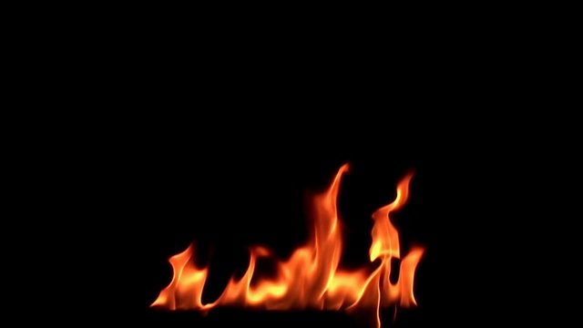 Fire on black background. slow motion