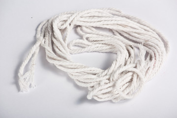 White rope on white background