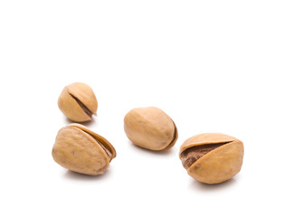 Pistachios over white
