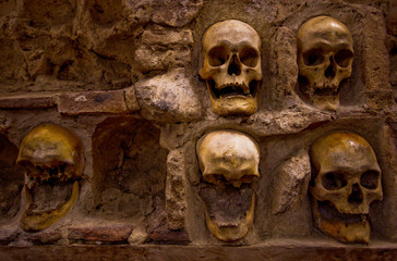 skull heads in monastery