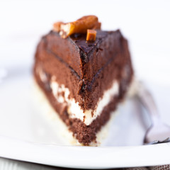Chocolate cake with walnuts