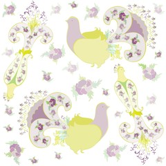 Vintage background. Birds.