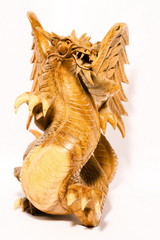wooden dragon close up