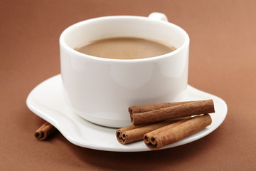 cup of coffee with cinnamon