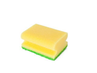 yellow sponge on white background