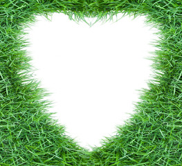 heart shape photo frame by green grass