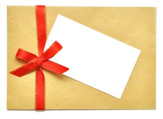letter with red ribbon