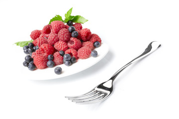 fresh berries on the plate